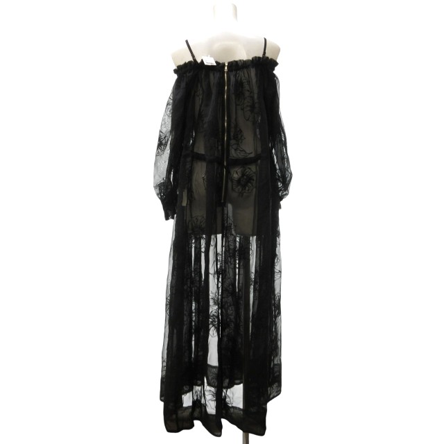 【中古】未当てはめる品 ともし火 WRYHT 下げ札付 24SS GATHERED FOLK DRESS 衣装 御召しもの オフショルダー 約M ■BL4