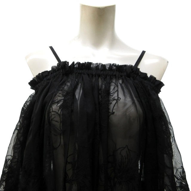 【中古】未当てはめる品 ともし火 WRYHT 下げ札付 24SS GATHERED FOLK DRESS 衣装 御召しもの オフショルダー 約M ■BL4