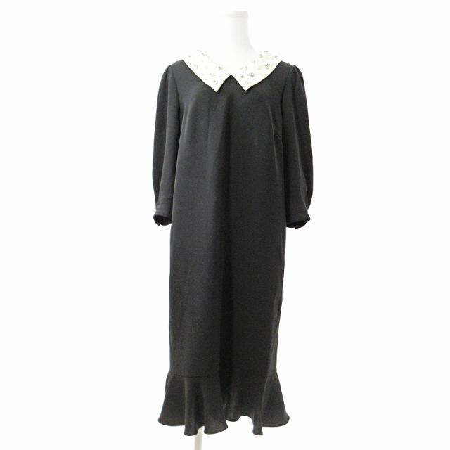 Grace class ビジューワンピース バイカラービジューワンピース