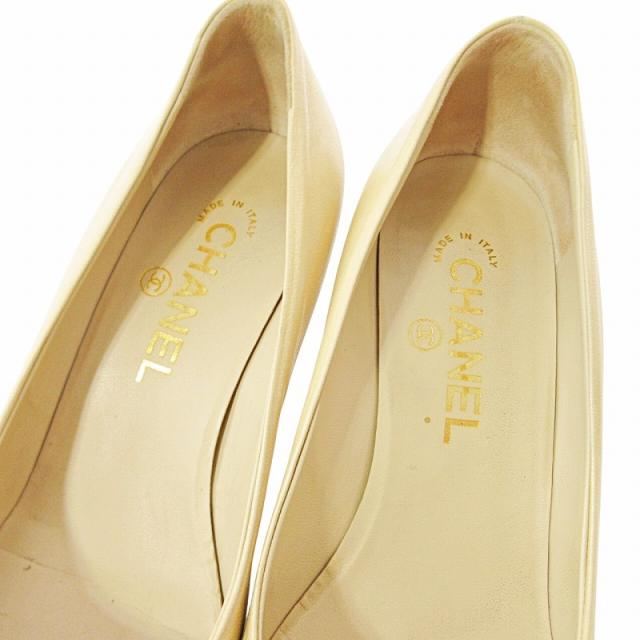 【中古】シャネル CHANEL ココマーク バイカラー ポインテッドトゥ パンプス ピンヒール レザー 36.5 23.5cm