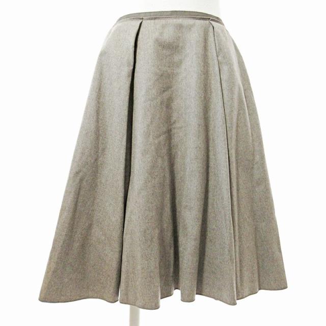 中古】フォクシー FOXEY 近年 39895 ウール フレア プリーツ スカート  