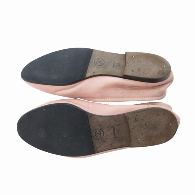 【中古】シャネル CHANEL ローファー シューズ ココマーク レザー 35 22.0cm ピンク 0805 IBO55 レディース