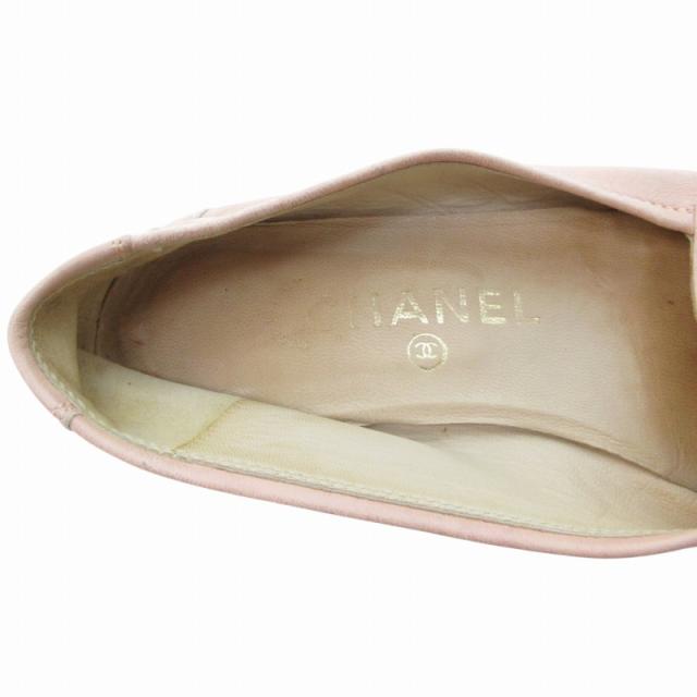 【中古】シャネル CHANEL ローファー シューズ ココマーク レザー 35 22.0cm ピンク 0805 IBO55 レディース