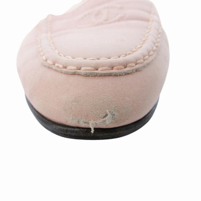 【中古】シャネル CHANEL ローファー シューズ ココマーク レザー 35 22.0cm ピンク 0805 IBO55 レディース