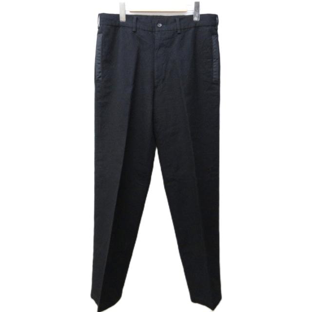 【中古】ワイズフォーメン Y's for men 美品 ウール スラックス パンツ ナイロン切替 黒 ブラック 2 約M IBO79