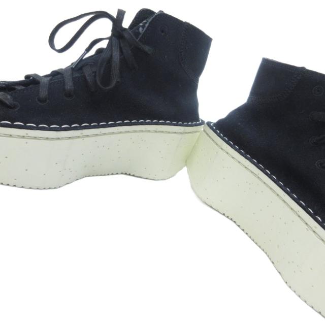 【中古】ワイスリー Y-3 美品 KYASU HI スニーカー シューズ 厚底 ハイカット ブラック ホワイト 23.5cm IF0750
