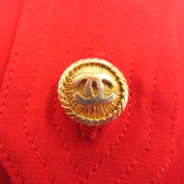 中古】シャネル CHANEL ココマーク カフスシャツ ブラウス 長袖 金