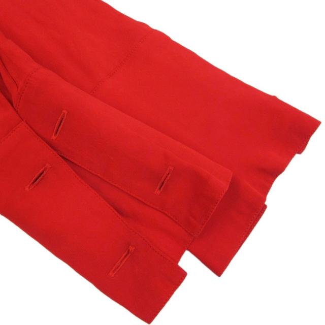 【中古】シャネル CHANEL ココマーク カフスシャツ ブラウス 長袖 金ボタン 赤 レッド F ■MNK1 1002 レディース 中古】シャネル CHANEL ココマーク カフスシャツ ブラウス 長袖 金