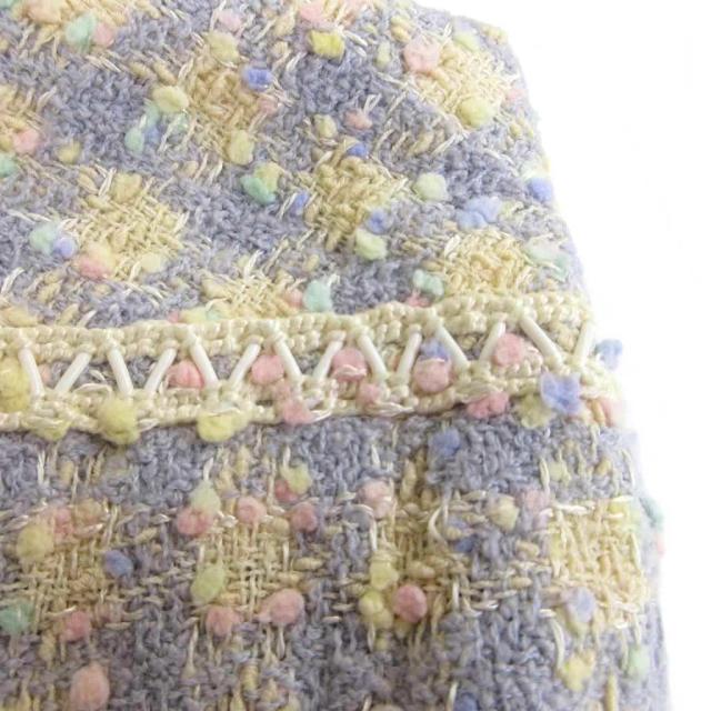 中古】シャネル 94P ミックスツイード タイトスカート ひざ丈 チェック