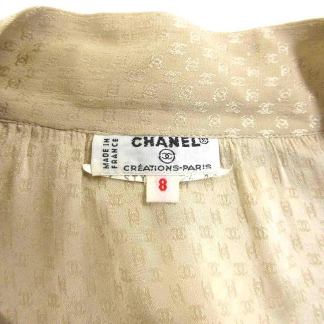 中古】シャネル ヴィンテージ ココマークジャカード シルクシャツ