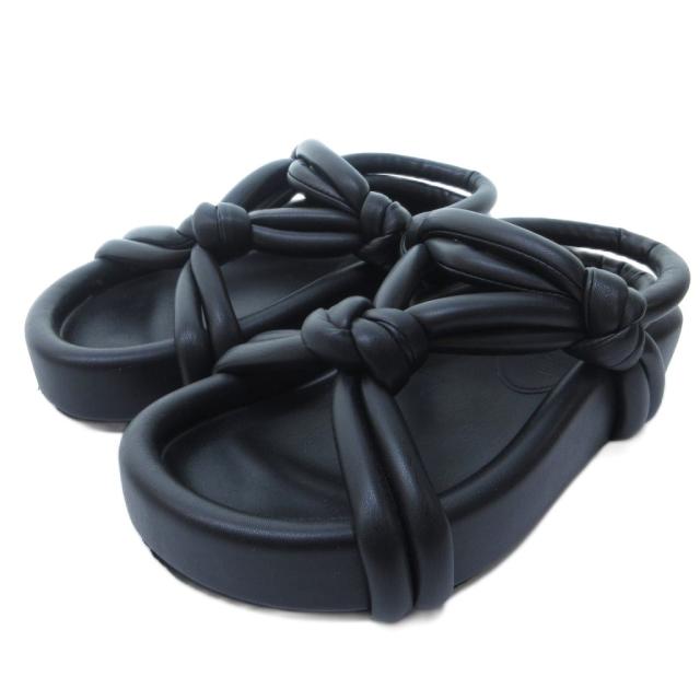 【中古】エムエムシックス メゾンマルジェラ チャンキーミニョン スリッパサンダル ミュール 黒 37 約23.5cm