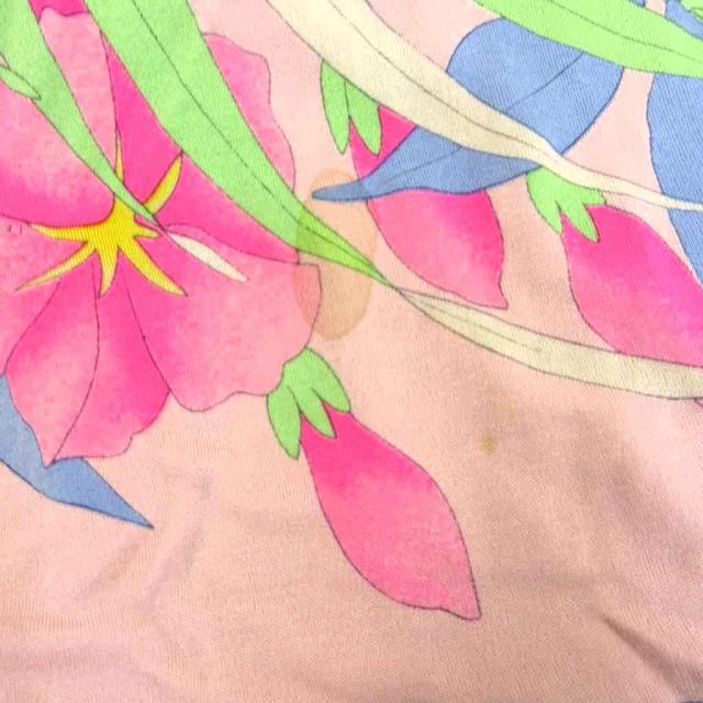 中古】レオナール LEONARD FASHION ワンピース 長袖 ひざ丈 Vネック 花