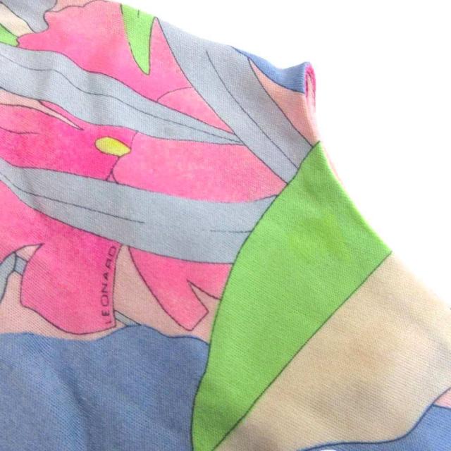 中古】レオナール LEONARD FASHION ワンピース 長袖 ひざ丈 Vネック 花