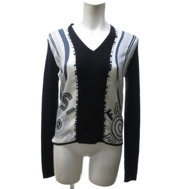 【中古】エルメス HERMES 美品 マルジェラ期 ツイルレーヌ ニット セーター 長袖 シルク マルチカラー IBO81 1025