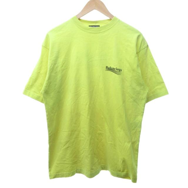 【中古】バレンシアガ BALENCIAGA 20SS キャンペーンロゴオーバサイズTシャツ カットソー 黄色 XS 641675 TJVF7