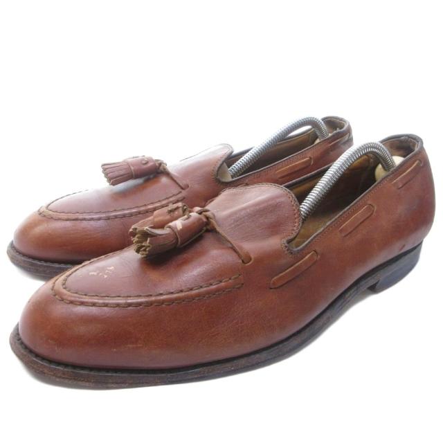 【中古】オールデン ALDEN 560 タッセルローファー スリッポン フリンジ Cウィズ USA製 レザー 茶 約26.5cm