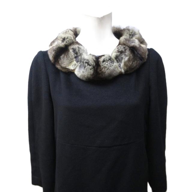 中古】フェンディ FENDI チンチラファー ウール ワンピース ロング  