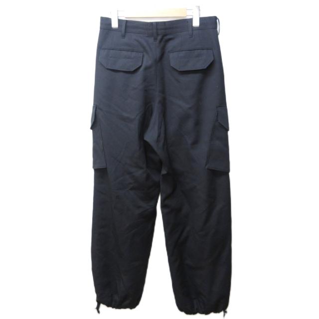 【中古】未使用品 タム Tamme タグ付き 25AW コンバットスラックス パンツ ワイド ウール 黒 ブラック 1 約S 25A0260_1