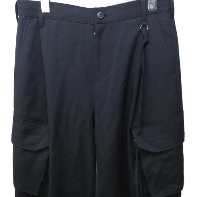 【中古】未使用品 タム Tamme タグ付き 25AW コンバットスラックス パンツ ワイド ウール 黒 ブラック 1 約S 25A0260_2