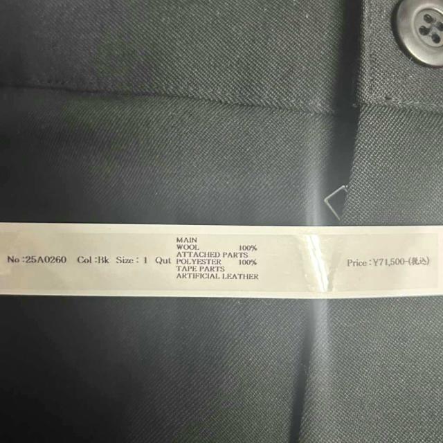 【中古】未使用品 タム Tamme タグ付き 25AW コンバットスラックス パンツ ワイド ウール 黒 ブラック 1 約S 25A0260_8