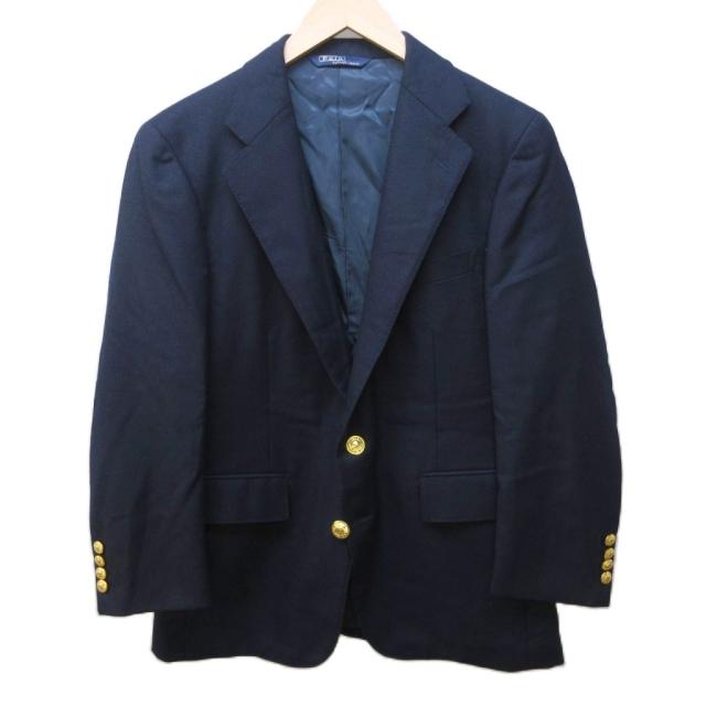 【中古】ポロ バイ ラルフローレン テーラードジャケット ブレザー ウール 金ボタン 総裏 2B 92AB4 紺 系 ■MNK3