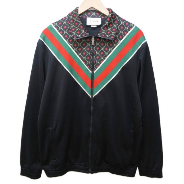 【中古】未使用品 グッチ 19AW 575734 GGスター オーバーサイズ ジャージー ジャケット シェリーライン S ■MNK3