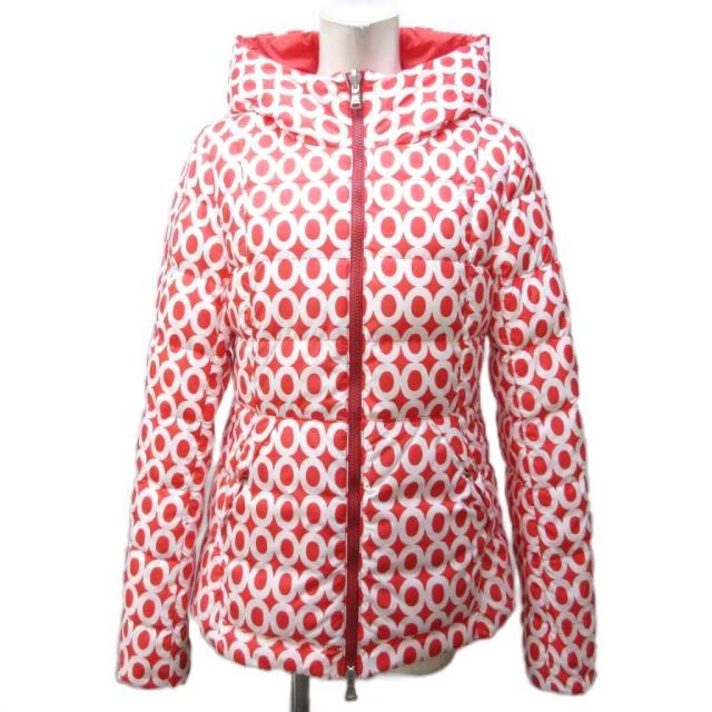 【中古】タトラス TATRAS × イーリーキシモト コラボ リバーシブル ダウンジャケット 総柄 フード 赤系 ■MNK3