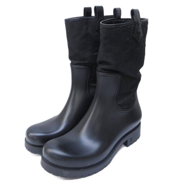 【中古】ルイヴィトン LOUIS VUITTON ダミエ・グラフィット エンジニアブーツ ワークブーツ 切替 8 約27cm ■MNK3