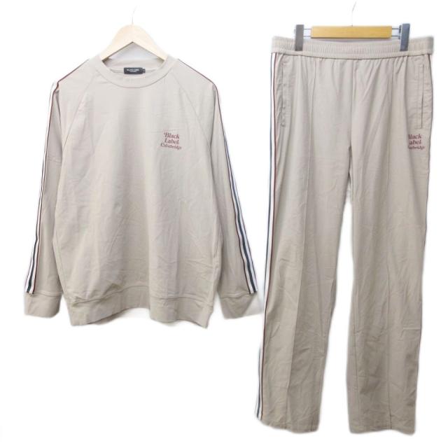 【中古】ブラックレーベルクレストブリッジ セットアップ スウェット カットソー パンツ ロゴプリント ライン L/LL