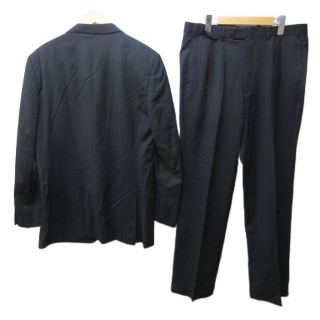 【中古】バーバリーブラックレーベル BURBERRY BLACK LABEL スーパー120's シングルスーツ セットアップ 42 L IBO85_1