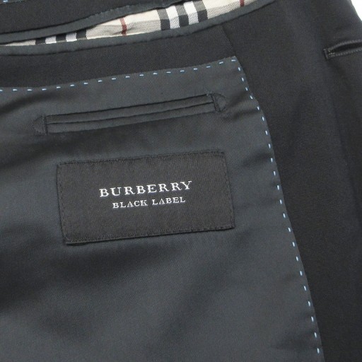 【中古】バーバリーブラックレーベル BURBERRY BLACK LABEL スーパー120's シングルスーツ セットアップ 42 L IBO85_2