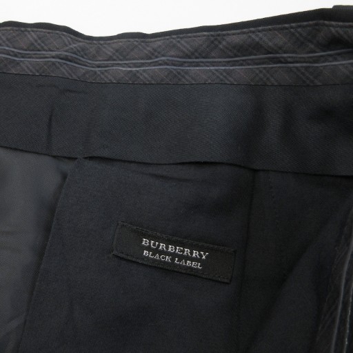 【中古】バーバリーブラックレーベル BURBERRY BLACK LABEL スーパー120's シングルスーツ セットアップ 42 L IBO85_6