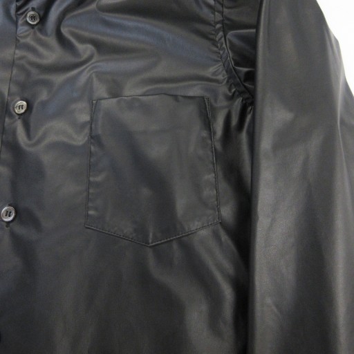 【中古】コムデギャルソン COMME des GARCONS AD2024 フェイクレザー シャツ ストレッチ 長袖 XS 黒 GN-B008 IBO83_4