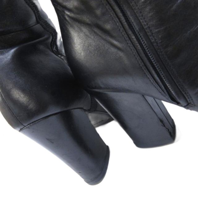 【中古】プラダスポーツ PRADA SPORT ストレッチ サイドファスナー ロングブーツ レザー ブラック 36.5 約23.5cm_7