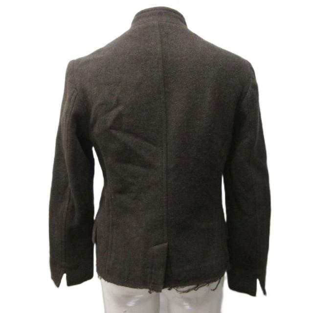 【中古】ワイズ Y's ヨウジヤマモト ジャケット ウール カットオフ加工 フリンジ ダブル 1 約S 茶 系 YD-J40-804_2