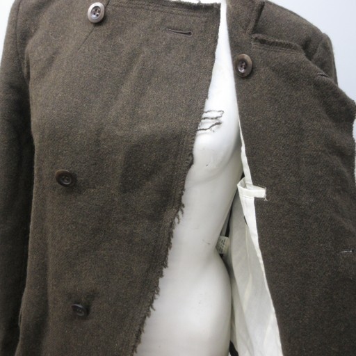 【中古】ワイズ Y's ヨウジヤマモト ジャケット ウール カットオフ加工 フリンジ ダブル 1 約S 茶 系 YD-J40-804_7