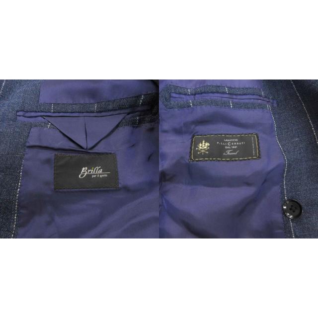 【中古】ブリッラ ペル イル グスト Brilla per il gusto F.LLI CERRUTI 生地 テーラードジャケット 金ボタン 48_2