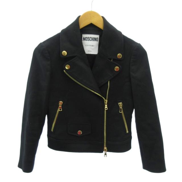 中古】モスキーノ MOSCHINO 美品 ダブルライダース ジャケット