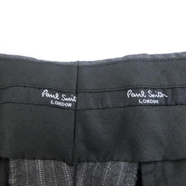 【中古】ポールスミス LONDON 美品 ロロピアーナ地 セットアップ ストライプスーツ 総裏 本切羽 シングル M 灰_6
