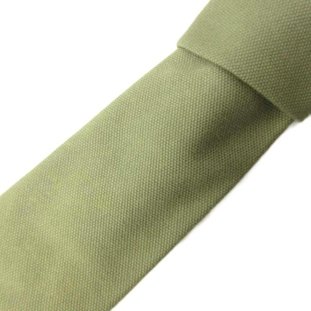 【中古】エルメス HERMES タグ付き ネクタイ ナロータイ コットン グレー 293623T 0207 IBO89 メンズ