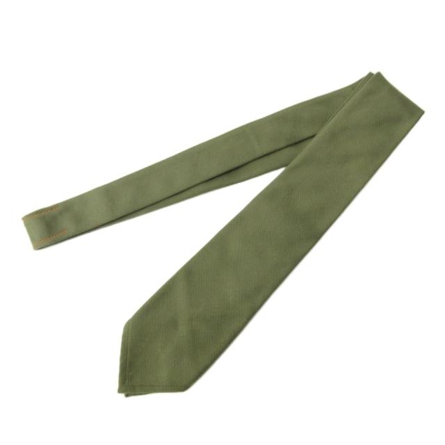 【中古】エルメス HERMES タグ付き ネクタイ ナロータイ コットン グレー 293623T 0207 IBO89 メンズ_1