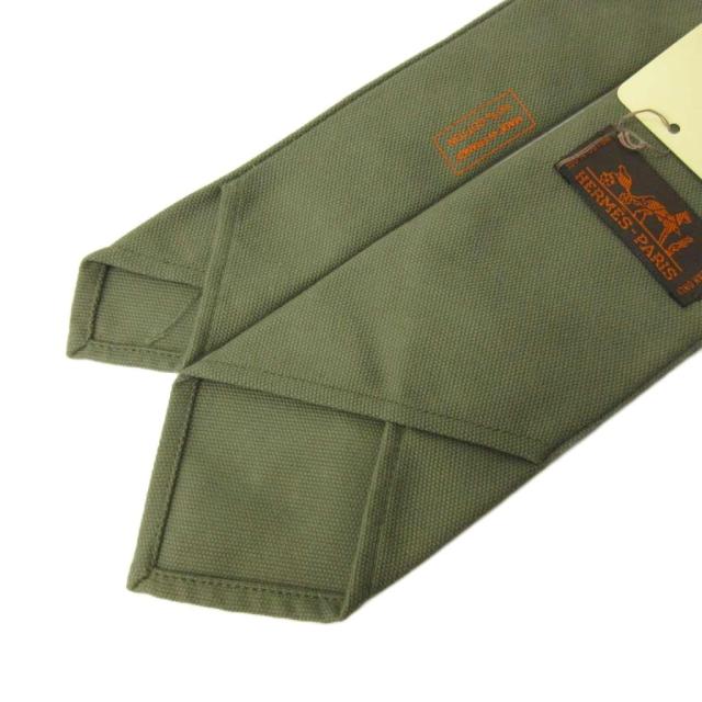 【中古】エルメス HERMES タグ付き ネクタイ ナロータイ コットン グレー 293623T 0207 IBO89 メンズ_3