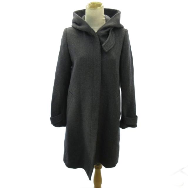 【中古】セオリーリュクス theory luxe 23AW 厚地の外套 ボンネット 毛糸 ロング丈 38 薄墨色 0209 IBO89 レディース
