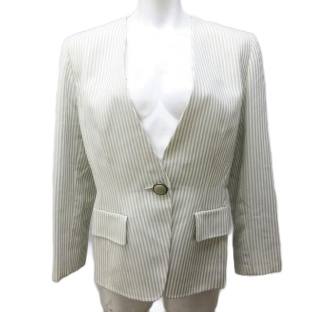 【中古】ディオール ヴィンテージ 否色合い上衣 縞模様 毛糸 飾りつけ名取り草 7 約S IBO89
