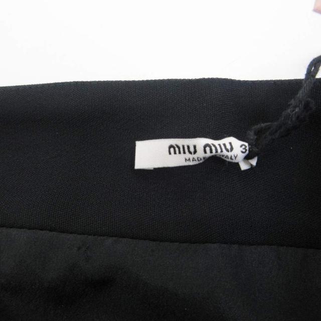 【中古】ミュウミュウ miumiu ラップスカート 巻きスカート ビジュー ボタン 装飾 ひざ丈 36 約XS MG984 1M4F IBO89_2
