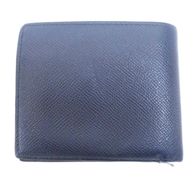 【中古】バーバリー BURBERRY 二つ折り財布 ウォレット ロゴ レザー 紺 ネイビー IBO89 0226 メンズ_1