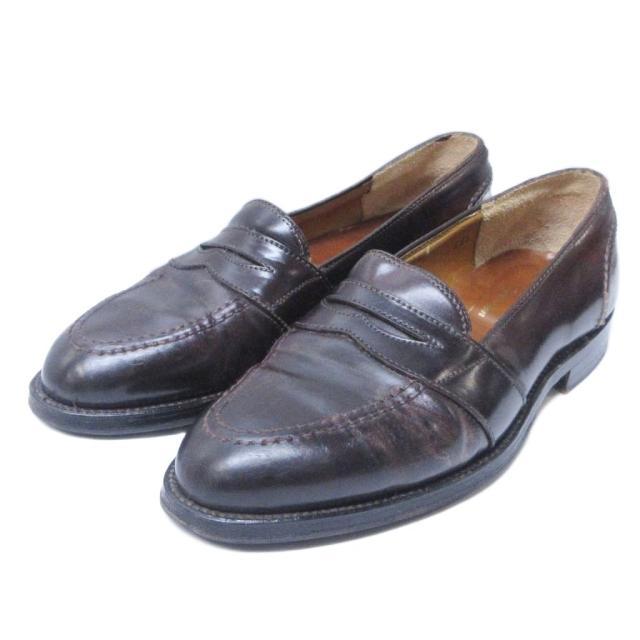【中古】オールデン ALDEN 684 コードバン コインローファー ペニーローファー レザー 革靴 US8 1/2 約26.5cm IBO87