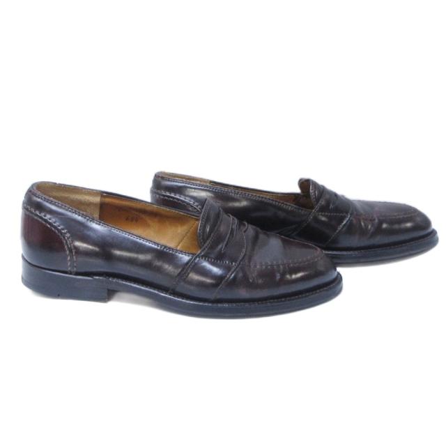 【中古】オールデン ALDEN 684 コードバン コインローファー ペニーローファー レザー 革靴 US8 1/2 約26.5cm IBO87_3