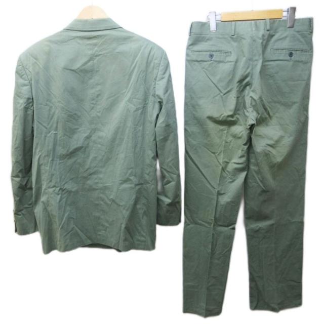 【中古】クリスチャンディオール ヴィンテージ セットアップ スーツ ロゴ ボタン ダブル 48 約M 緑 グリーン IBO87_1