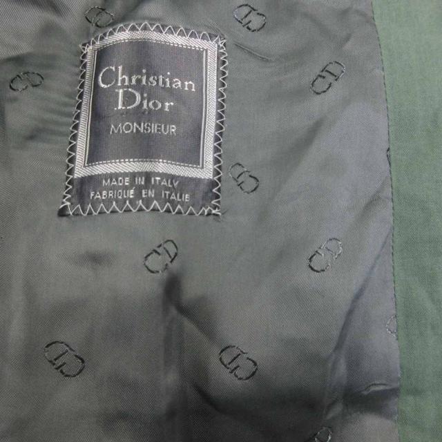 【中古】クリスチャンディオール ヴィンテージ セットアップ スーツ ロゴ ボタン ダブル 48 約M 緑 グリーン IBO87_2